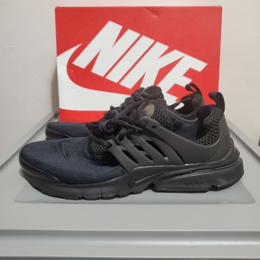 Nike Air Presto GS Youth Sz 6 Triple Black Blackout 833875-003 Retro Ru…